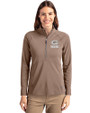 Green Bay Packers Mono Cutter & Buck Adapt Eco Knit Stretch Recycled Womens Half Zip Pullover Mushroom Front