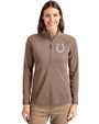 Indianapolis Colts Mono Cutter & Buck Adapt Eco Knit Stretch Recycled Womens Half Zip Pullover Mushroom Front