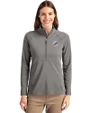 Miami Dolphins Mono Cutter & Buck Adapt Eco Knit Stretch Recycled Womens Half Zip Pullover Elemental Grey Front