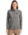 Seattle Seahawks Mono Cutter & Buck Adapt Eco Knit Stretch Recycled Womens Half Zip Pullover Elemental Grey Front