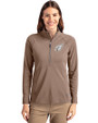 Arizona Cardinals Mono Cutter & Buck Adapt Eco Knit Stretch Recycled Womens Half Zip Pullover Mushroom Front
