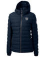 Chicago Bears Mono Cutter & Buck Mission Ridge Repreve® Eco Insulated Womens Puffer Jacket Navy Blue Mannequin