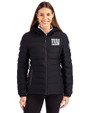 New York Giants Mono Cutter & Buck Mission Ridge Repreve® Eco Insulated Womens Puffer Jacket Black Front
