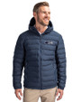 Seattle Seahawks Mono Cutter & Buck Mission Ridge Repreve® Eco Insulated Mens Puffer Jacket Navy Blue Front