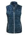 Los Angeles Chargers Mono Cutter & Buck Rainier PrimaLoft® Womens Eco Insulated Full Zip Printed Puffer Vest Dark Navy Mannequin