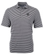 Chicago Bears Monochromatic Cutter & Buck Virtue Recycled Stripe Featherlight Pique Mens Big & Tall Polo Black Mannequin