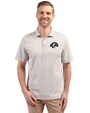 Los Angeles Rams Mono Cutter & Buck Virtue Eco Pique Stripe Recycled Mens Big and Tall Polo Polished Medium Gray Front