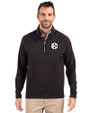 Pittsburgh Steelers Mono Cutter & Buck Adapt Eco Knit Hybrid Recycled Mens Quarter Zip Black Front