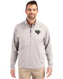 Jacksonville Jaguars Mono Cutter & Buck Adapt Eco Knit Hybrid Recycled Mens Quarter Zip Polished Medium Gray Front