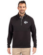 Kansas City Chiefs Mono Cutter & Buck Adapt Eco Knit Hybrid Recycled Mens Quarter Zip Black Front