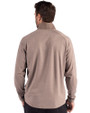 Detroit Lions Monochromatic Cutter & Buck Adapt Recycled Soft Knit Stretch Mens Hybrid Quarter Zip Pullover  Mushroom Heather Back