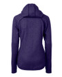 Cutter & Buck Mainsail Sweater-Knit Womens Full Zip Hooded Jacket College Purple Heather Mannequin Back