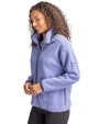 Philadelphia Eagles Mono Cutter & Buck Cascade Eco Fleece Womens Full Zip Jacket Hyacinth/Navy Blue Side