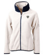 Chicago Bears Monochromatic Cutter & Buck Cascade Epic Comfort Recycled Sherpa Fleece Womens Full Zip Jacket Shell/Navy Blue Mannequin