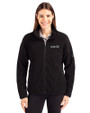 New Orleans Saints Mono Cutter & Buck Cascade Eco Fleece Womens Full Zip Jacket Black Front