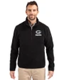Green Bay Packers Mono Cutter & Buck Cascade Eco Sherpa Fleece Mens Big & Tall Quarter Zip Jacket Black Front