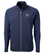Chicago Bears Mono Cutter & Buck Adapt Eco Knit Hybrid Recycled Mens Big & Tall Full Zip Jacket Navy Blue Mannequin