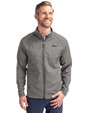 Denver Broncos Mono Cutter & Buck Adapt Eco Knit Hybrid Recycled Mens Big & Tall Full Zip Jacket Elemental Grey Front