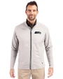 Seattle Seahawks Mono Cutter & Buck Adapt Eco Knit Hybrid Recycled Mens Big & Tall Full Zip Jacket Polished Medium Gray Front