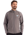 Tampa Bay Buccaneers Monochromatic Cutter & Buck Adapt Recycled Soft Knit Stretch Mens Big & Tall Hybrid Full Zip Jacket Elemental Grey Front