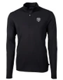 Chicago Bears Mono Cutter & Buck Virtue Eco Pique Recycled Quarter Zip Mens Big & Tall Pullover Black Mannequin