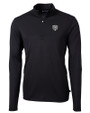 Chicago Bears Mono Cutter & Buck Virtue Eco Pique Recycled Quarter Zip Mens Big & Tall Pullover Black Mannequin