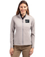New York Giants Mono Cutter & Buck Adapt Eco Knit Heather Recycled Womens Full Zip Polished Heather Front