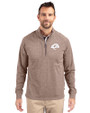 Los Angeles Rams Monochromatic Cutter & Buck Adapt Recycled Soft Knit Stretch Mens Heathered Quarter Zip Pullover  Mushroom Heather Front