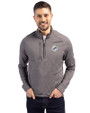 Miami Dolphins Monochromatic Cutter & Buck Adapt Recycled Soft Knit Stretch Mens Heathered Quarter Zip Pullover  Black Heather Front