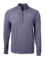 Chicago Bears Mono Cutter & Buck Adapt Eco Knit Heather Mens Quarter Zip Pullover Navy Blue Heather Mannequin