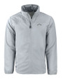 Los Angeles Chargers Mono Cutter & Buck Charter Eco Recycled Mens Full-Zip Jacket Polished Medium Gray Mannequin
