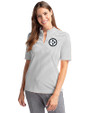 Pittsburgh Steelers Mono Cutter & Buck Virtue Eco Pique Stripe Recycled Womens Top Polished Medium Gray Front