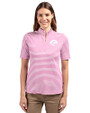 Los Angeles Rams Monochromatic Cutter & Buck Virtue Recycled Stripe Featherlight Pique Womens Half Zip Gelato Fuchsia Front