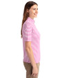 Minnesota Vikings Mono Cutter & Buck Virtue Eco Pique Stripe Recycled Womens Top Gelato Fuchsia Side