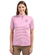 Minnesota Vikings Monochromatic Cutter & Buck Virtue Recycled Stripe Featherlight Pique Womens Half Zip Gelato Fuchsia Front