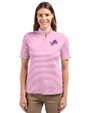 Detroit Lions Mono Cutter & Buck Virtue Eco Pique Stripe Recycled Womens Top Gelato Fuchsia Front