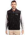 New England Patriots Mono Cutter & Buck Cascade Eco Fleece Mens Vest Black Front