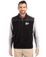 Kansas City Chiefs Monochromatic Cutter & Buck Cascade Epic Comfort Recycled Sherpa Fleece Mens Full Zip Vest Black Front
