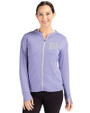 New York Giants Mono Cutter & Buck Daybreak Eco Recycled Womens Full Zip Hoodie Hyacinth Front