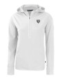 Chicago Bears Monochromatic Cutter & Buck Daybreak Recycled Womens Half Zip Hooded Pullover White Mannequin