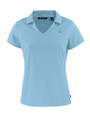 New England Patriots Mono Cutter & Buck Daybreak Eco Recycled Womens V-neck Polo Atlas Light Blue Mannequin