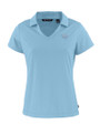 Jacksonville Jaguars Mono Cutter & Buck Daybreak Eco Recycled Womens V-neck Polo Atlas Light Blue Mannequin