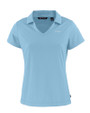 New Orleans Saints Mono Cutter & Buck Daybreak Eco Recycled Womens V-neck Polo Atlas Light Blue Mannequin
