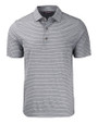 Los Angeles Chargers Mono Cutter & Buck Forge Eco Heather Stripe Stretch Recycled Mens Polo Black Heather Mannequin