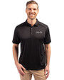New Orleans Saints Mono Cutter & Buck Forge Eco Stretch Recycled Mens Big & Tall Polo Black Front