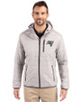 Tampa Bay Buccaneers Mono Cutter & Buck Rainier Primaloft Eco Mens Full Zip Hooded Jacket Polished Medium Gray Front