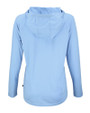 Chicago Bears Monochromatic Cutter & Buck Coastline Recycled Double Peached Womens Hooded Pullover Atlas Light Blue Mannequin Back