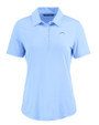 Los Angeles Chargers Mono Cutter & Buck Coastline Epic Comfort Recycled Womens Polo Atlas Light Blue Mannequin