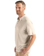 Minnesota Vikings Mono Cutter & Buck Coastline Epic Comfort Recycled Mens Polo Wheat Side