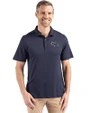 Denver Broncos Monochromatic Cutter & Buck Coastline Recycled Double Peached Mens Polo Navy Blue Front